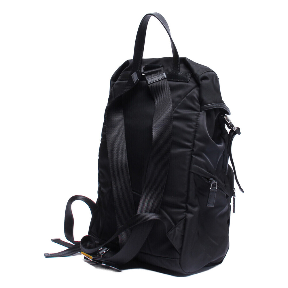 Prada Backpack Leather Black Nylon Saffiano Re